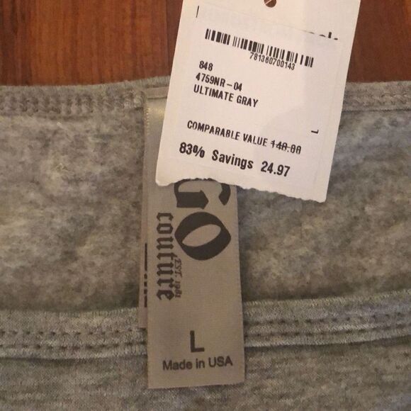 NWT Go Couture Oversized cozy gray asymmetrical top size L - Picture 2 of 4